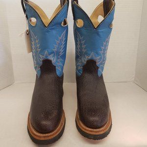 New Not Worn Ladies Brahma Cowboy Cowgirl western Boots Teal Blue Brown